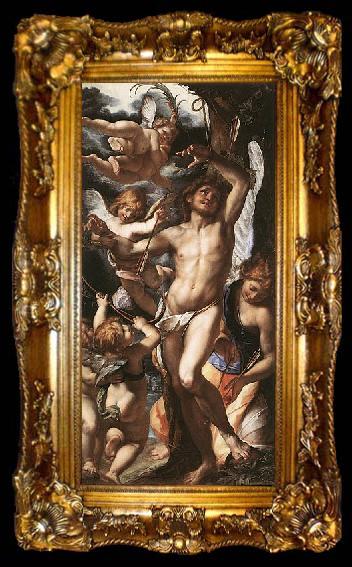 framed  Giulio Cesare Procaccini St Sebastian Tended by Angels, ta009-2